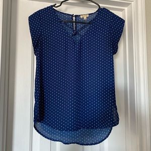 Blue polka dot work top